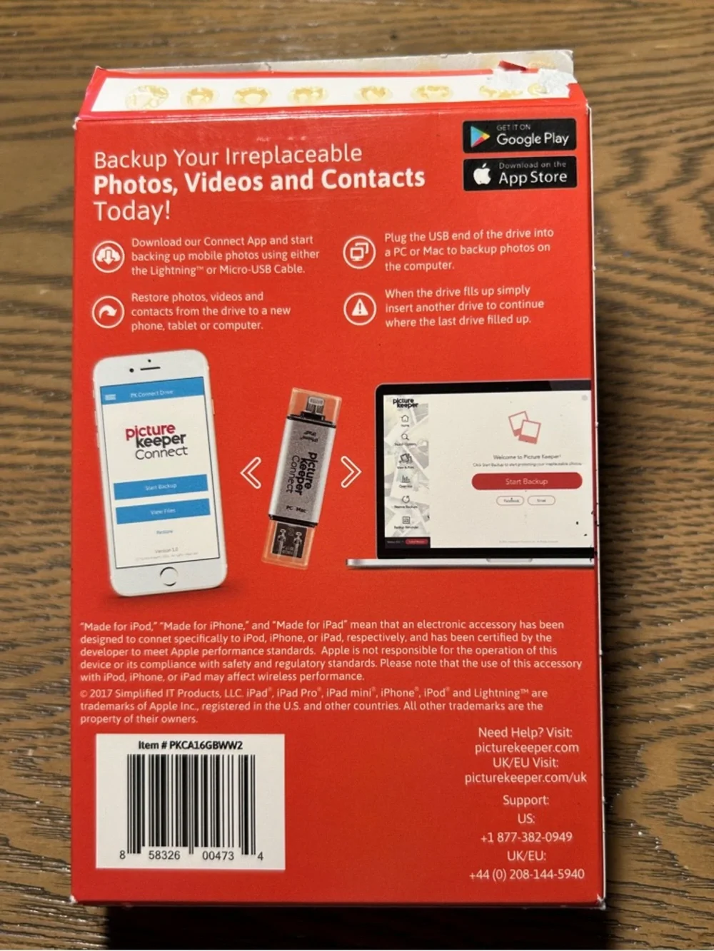 Picture Keeper Connect 16GB Photo Backup USB for iPhone Android PC Mac